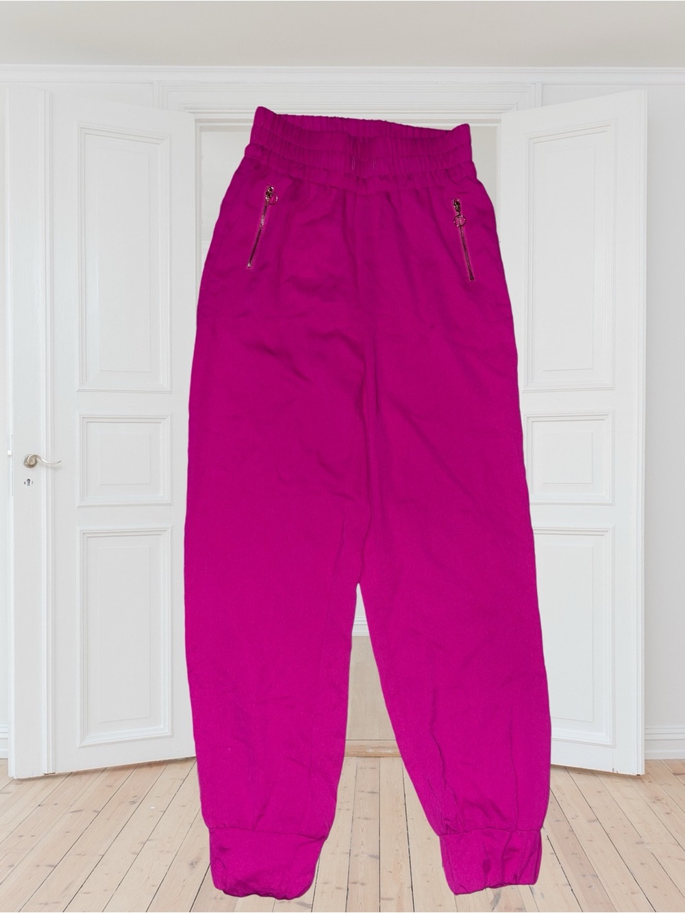 🆕#12~Womens Elastic Waist and ankle Jogger Pants - Magenta